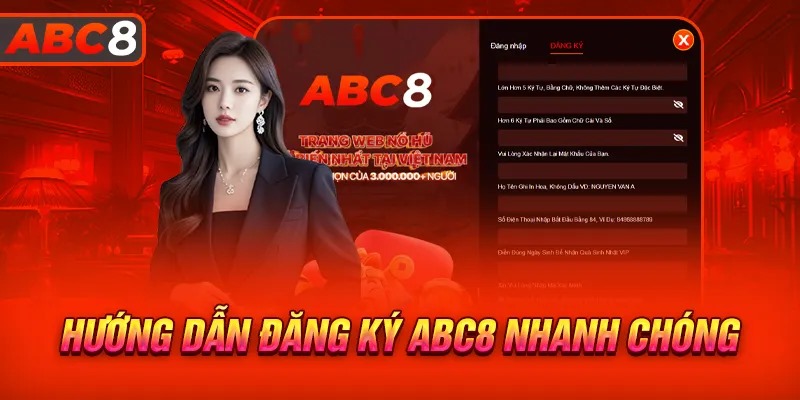 Vào website để có thể đăng ký ABC8